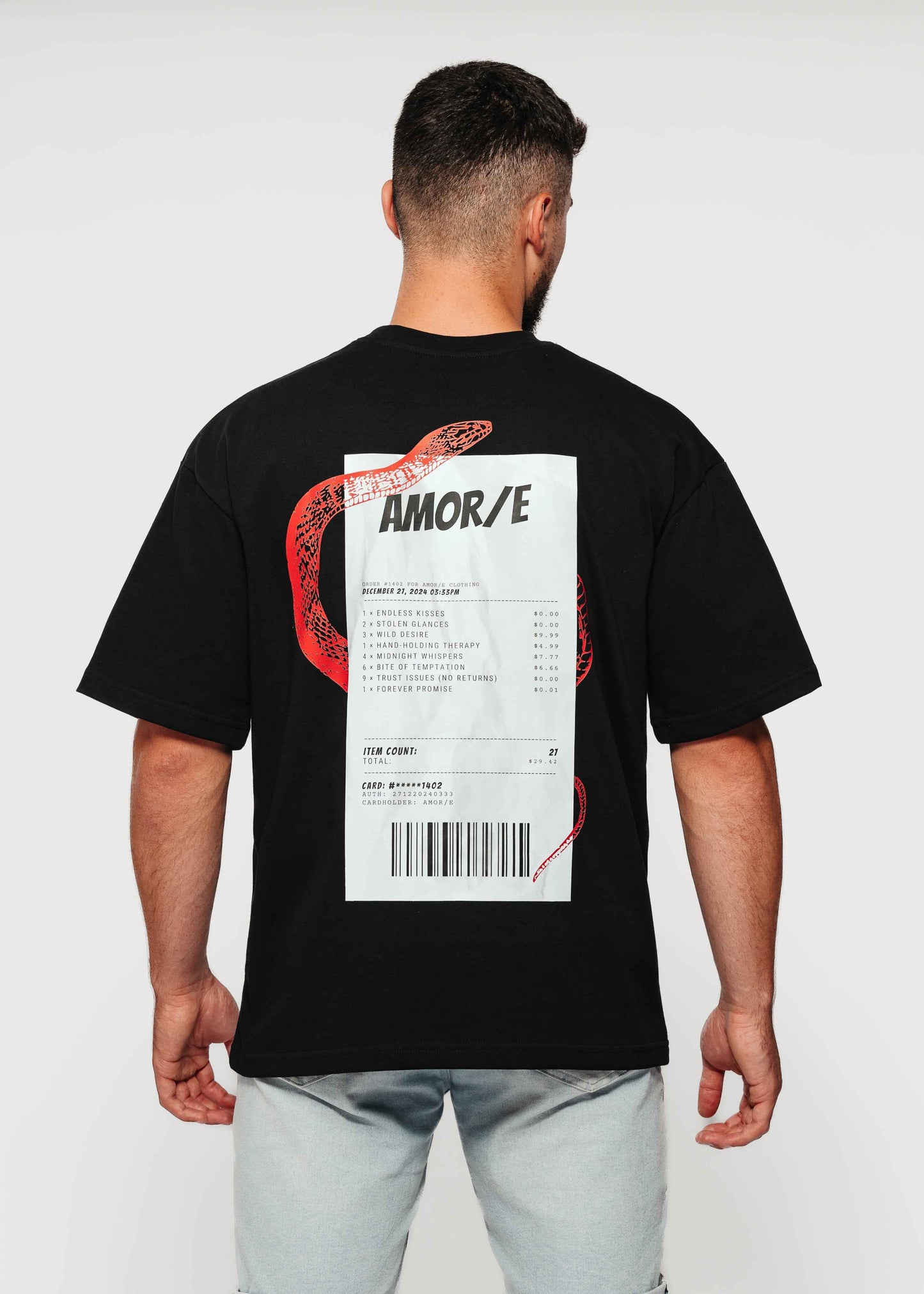 SNAKE RECEIPT PREMIUM T-SHIRT