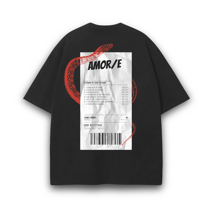 SNAKE RECEIPT PREMIUM T-SHIRT - Amor/e Clothing